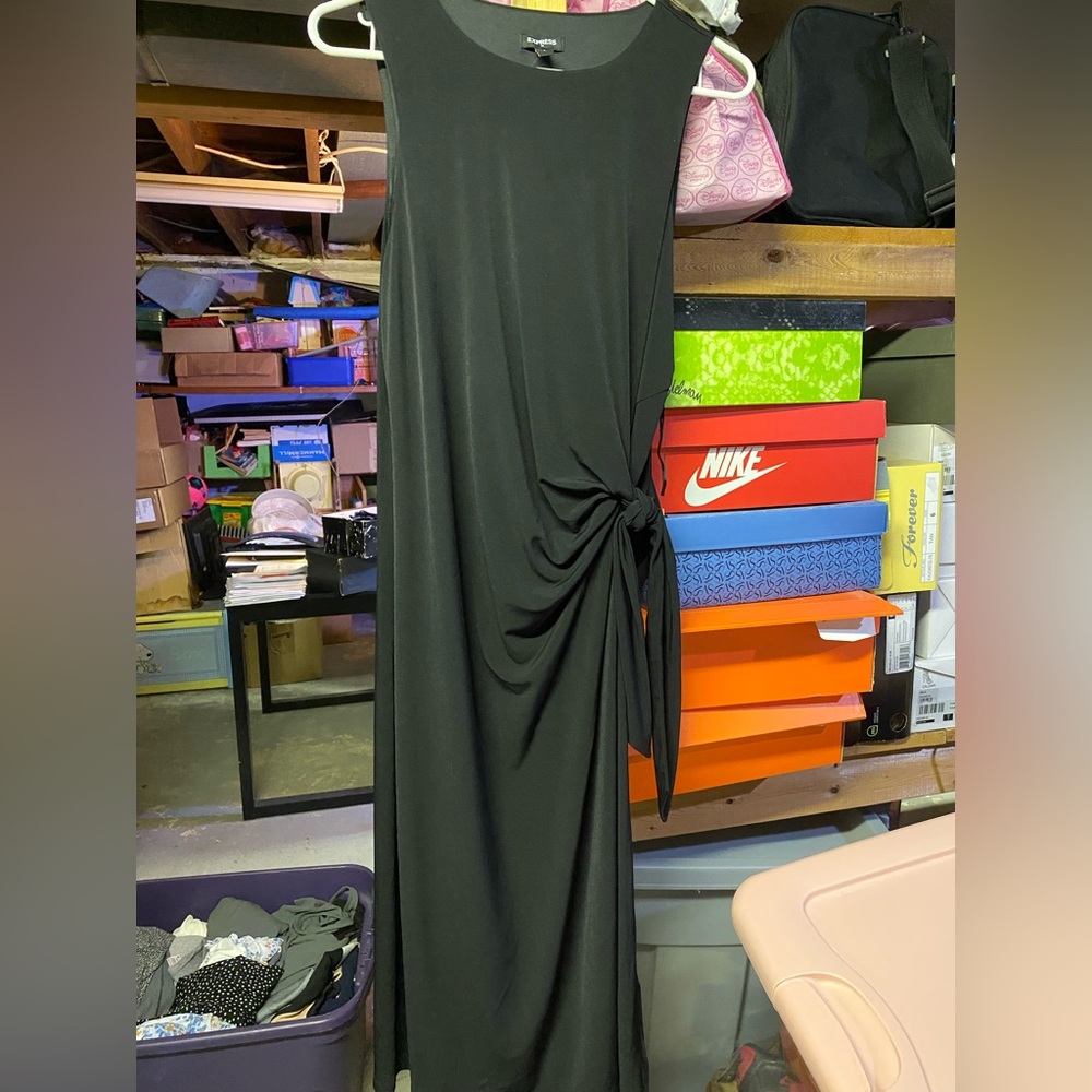 Express midi side knot black dress. Never worn